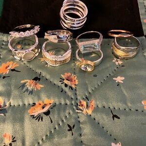 Elegant Silver and Gold Women's Ring Set